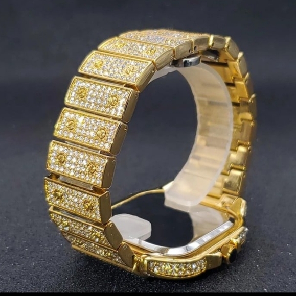 Mens Hip Hop Rapper Full Iced Out Simulated Diamond Waterproof Quartz Wa… - Picture 3 of 11